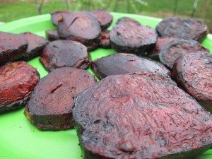 The beets, after grilling